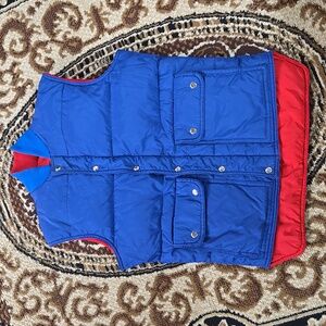 Reversible Blue Red Puffer Vest Puffy Ski Vest Retro 70s 80s 1980 1970 Vintage